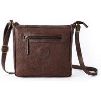 Woodland Leathers Women's Genuine Leather Crossbody Bag Vintage Style in Dark Brown