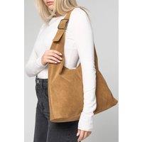 Barneys Originals Women's Suede Slouch Bag in Tan