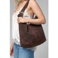 Barneys Originals Women's Real Suede Shoulder Bag in Chocolate