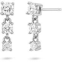 Gold Trip Women's Short Crystal Gemstone Drop Earrings in Silver