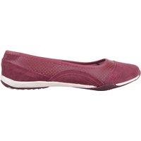 ABSOLUTE FOOTWEAR Women's Womens Genuine Leather Slip On Casual Ballerina Style Pump Dolly Shoes in Burgundy | Size: 5