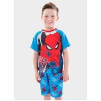Marvel Boy's Spiderman Short Pyjamas in Blue | Size: 4-5 Years