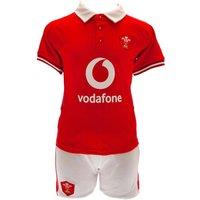 Wales RU Home Kit T-Shirt & Shorts Set in Red | Size: 9-12 m