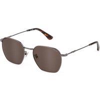Police Men's SPLL06-540568 Square/Rectangle Sunglasses in Brown