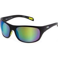 FILA Men's SFI514-64U28V Square/Rectangle Sunglasses in Black