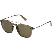 Police Men's SPLL76-53G61P Square/Rectangle Sunglasses in Green