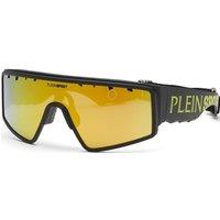 Plein Sport Men's SSP007-99U28G Square/Rectangle Sunglasses in Black