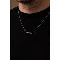 Outrage London Men's Silver Horizontal Bar Necklace | Size: 20 inches