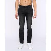 Duck&Cover Overburg Men's Tapered Ultra-Flexible Stretch Jeans in Black | Size: 34S