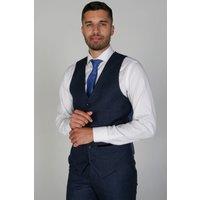 Paul Andrew Men's Arthur Classic Birdseye Waistcoat in Navy | Size: 48R