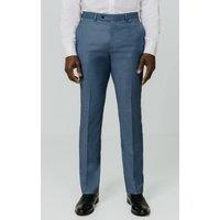 Dobell Men's Blue Sharkskin Suit Trousers | Size: 44R