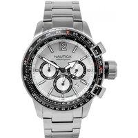 Nautica Men's NAPBFCF04 Pacific Beach 46mm Quartz Watch in Silver