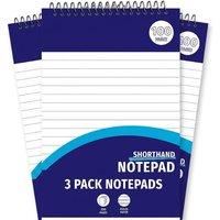 DECORE4U LTD 3x100 Page Shorthand Notepad 50gsm Premium Quality Office Use Pad