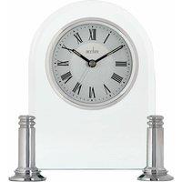 Acctim Bewdley Mantel Clock Polished Metal & Glass Floating Effect Silver in Metallic Silver