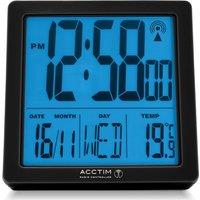 Acctim Varsity Digital Alarm Clock Radio Controlled Date & Temp Display in Black
