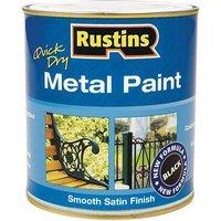 Rustins Quick Dry Metal Paint Smooth Satin Black 500Ml