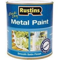 Rustins Quick Drying Metal Paint Smooth Satin White 250Ml