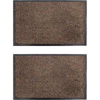 JVL Admiral M/Fibre Mat - Brown 50x80cm Set of 2 | Size: 50 cm x 80 cm