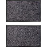 JVL Admiral M/Fibre Mat Set of 2 - Charcoal | Size: 50 cm x 80 cm