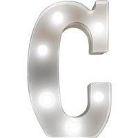 mysmartbuy Battery Powered 3D Letter C LED Light - Freestanding or Wall Mounted Alphabet Lighting Home or Party Decoration - H22 x W14 x D3cm in White