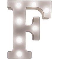 mysmartbuy Battery Powered 3D Letter F LED Light - Freestanding or Wall Mounted Alphabet Lighting Home or Party Decoration - H22 x W14 x D3cm in White