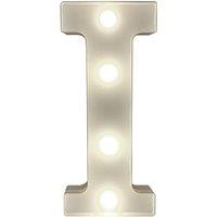 mysmartbuy Battery Powered 3D Letter I LED Light - Freestanding or Wall Mounted Alphabet Lighting Home or Party Decoration - H22 x W14 x D3cm in White