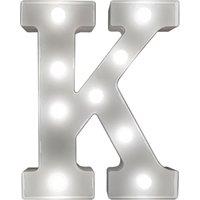 mysmartbuy Battery Powered 3D Letter K LED Light - Freestanding or Wall Mounted Alphabet Lighting Home or Party Decoration - H22 x W14 x D3cm in White