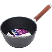 BARGAINS-GALORE 16cm 1.8l Non Stick Milk Pan Cookware Black Stir Kitchen Wooden Handle