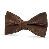 Paul Andrew Paisley Floral Satin Bow Tie in Brown