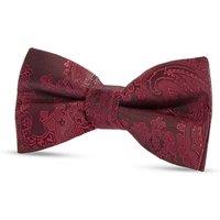 Paul Andrew Paisley Floral Satin Bow Tie in Red