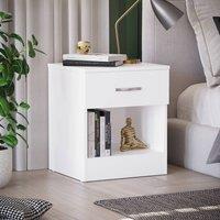 HD Designs Riano 1 Drawer Bedside Cabinet Table Storage in White