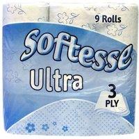Softesse 3 Ply Ultra Toilet Roll (Pack of 9) in White