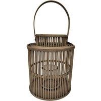 Hill Interiors Wicker Cylinder Lantern in Brown