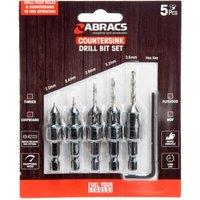 Abracs Expert Countersink Drill Bit Set (Pack of 5) in Black