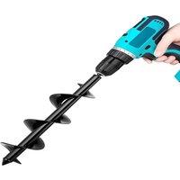 Kelvenix Auger Drill Bit For Planting Garden Auger Spiral Drill Bit in Black | Size: 10000mm x 520mm