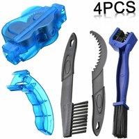 VOGREX 4Pcs Bike Chain Cleaner Brush Kit Bicycle Chain Cleaning Wheel Tool in Blue