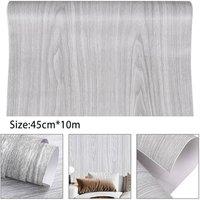 VOGREX Self Adhesive Wallpaper Roll Grey Wood Grain Vinyl Wall Stickers