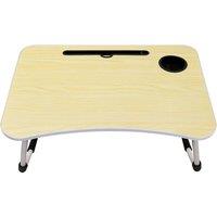 Ventryn Foldable Laptop Table Bed Sofa Tray Portable Lap Desk Light Wood in Brown