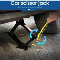SPETLEK Scissor Jack Set 2.5 Ton Car Auto Jack Kit in Black | Size: 10000mm x 520mm