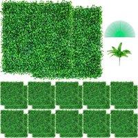 NESTLUNE Artificial Boxwood Hedge Wall Decor Panels in Green | Size: 100 cm x 100 cm