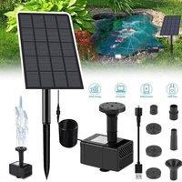 NESTLUNE Solar Powered Pond Pump Kit Submersible Outdoor in Black | Size: 100 cm x 100 cm