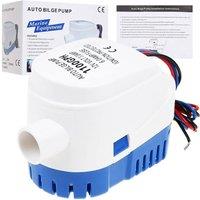 NESTLUNE Automatic Bilge Pump Silent Submersible Water Pump in White | Size: 10000mm x 520mm