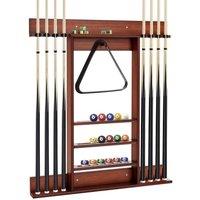 NESTLUNE Wall Mounted Pool Cue Rack Billiard Stick Storage Holder in Brown | Size: 0-18 m