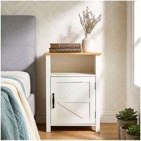 Living and Home Melamine-Faced MDF Bedside Table in White