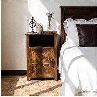 Living and Home Melamine-Faced MDF Bedside Table in Brown