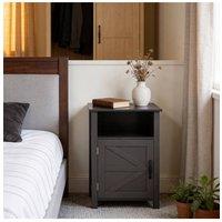 Living and Home Melamine-Faced MDF Bedside Table in Grey