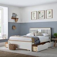 Bedmaster Chester White Wooden Bed | Size: Double