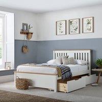 Bedmaster Chester White Wooden Bed With 2 Storage Drawers | Size: Double