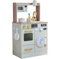 Teamson Kids Wooden Play Kitchen Little Chef Mini Garden Washing Machine Green
