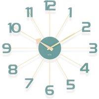 Acctim Astraea Large Wall Clock Quartz Brass Effect Metal Spokes 50cm in Green